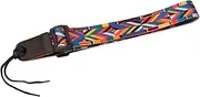Vaguelly Colorful Stripe Pattern Adjustable Ukulele Strap with Leather Ends Durable Nylon Material Stylish Design for Ukulele and Guitar Players Easy