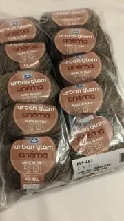 DMC Urban Glam Cinema wool blend ribbon yarn, tan, 49 yds ea, pack of 10
