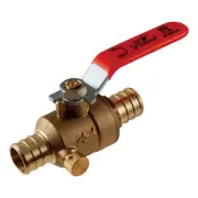 SharkBite 24613LFA Ball Valve With Drain, Lead Free, 3/4 x 3/4 In. Brass Barb
