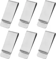 [EMSea] 6pcs Metal Money Clip Slim Minimalist Wallet Cash Bills Clips Credit Card Clamp Stainless Steel Letter Document Holder for Men And Women Silver