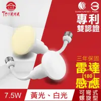 在飛比找momo購物網優惠-【TOYAMA特亞馬】LED雷達感應燈4.5W E27彎管式