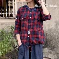 在飛比找蝦皮商城優惠-【Hana Mokuba】花木馬日系女裝休閒連帽襯衫