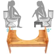 Bamboo Squatting Toilet Stool Adjustable Height Potty Step Stool Base Foot Stool