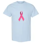 Breast Cancer Hope Support Awareness Pink Ribbon Men T Shirt Tee Top - Light Blue