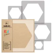 5x reusable PLASTIC Stencils / 13.4" to 3.5"/ Nursery KIDS Template / HONEYCOMB