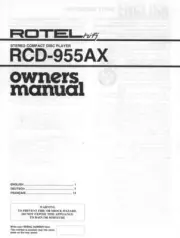 Rotel RCD-955AX CD Player Owners Manual