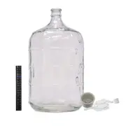 Home Brew Ohio 5 Gallon Glass Carboy with Drilled Bung, Twin Bubble Airlock and