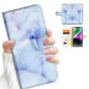 ( For iPod Touch 5 6 7 ) Wallet Flip Case Cover PH26360 Blue Marble