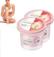 Peach Brightening Exfoliating Body Scrub, Peach Smooth & Tight Body Scrub, Cleansing Moisturizing Exfoliator, Spots, Large Pores, Deeply Exfoliates Scrub for Body, Face, Hand & Foot (2pcs)