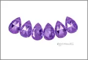 8 Cubic Zirconia Flat Briolettes 6x9mm Amethyst #64083