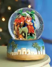 Musical Nativity Holy Family Christmas Snow Globe