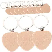 Beatifufu 12pcs Wooden Keychain Blanks Key Chain Blanks DIY Craft Supplies for Woodworking