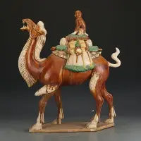 在飛比找樂天市場購物網優惠-唐三彩駱駝古董古玩收藏真品出土瓷器擺件老物件老貨陶瓷