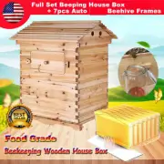 7x Auto Beehive Bee Boxes Beehives Frames + Beekeeping Boxes Brood Cedarwood Box