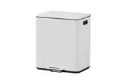 Cefito Pedal Bins Rubbish Bin Dual Compartment Waste Recycle Dustbins 40L White