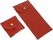 [Yardenfun] 2pcs Sunglasses Glasses Storage Bag Sunglasses Pouch Women Fake Leather Glasses Case Cases for Ski Goggles Eyeglasses Bag Eyeglasses Holder Goggles Holder Pu Leather Chocolate