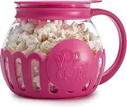[Ecolution] Patented Micro-Pop Microwave Popcorn Popper with Temperature Safe Glass, 3-in-1 Lid Measures Kernels and Melts Butter, Made Without BPA, Dishwasher Safe, 1.5-Quart, Pink