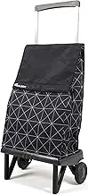 Rolser RS-103PL Folding Shopping Cart, Plagamatic Star, Black, 1.4 gal (40 L), Large Capacity, Compact, Quiet, Lightweight, Smooth Steps, Made in Spain