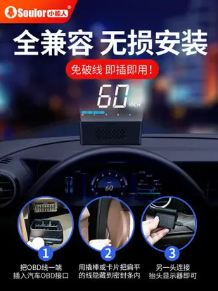 汽車抬頭顯示器hud車載抬頭語音多功能obd車速通用智能高清投影儀