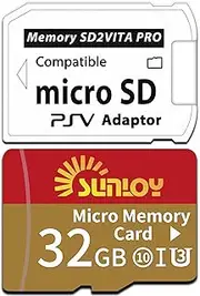 SD2Vita 6.0 PS Vita Memory Card Adapter with 32GB Micro SD Card, High Speed microSDHC UHS-I Flash Memory Card with PSV Micro SD Card Adapter for PSV 1000/2000 PSTV FW 3.60 HENkaku Enso System