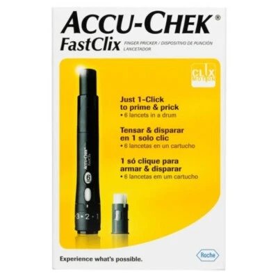 Accu-Chek FastClix Lancing Device + 6 Lancets Blood Glucose Testing Pen AccuChek