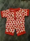 Build a Bear Red, White Heart Sleeper NWT
