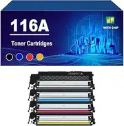 116A W2060A W2061A W2063A W2062A Toner Cartridge with Chip Compatible for HP Color Laser MFP 150a 150nw 178nw 179fnw Printers, High Yield Toner,4 Colors-1 Set