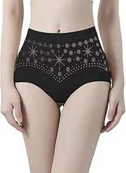 [PLUVO] Womens Underwear Briefs - Graphene Crotch Girl Panties,Hip Lifting High Waist Seamless Panties Breathable Bottom Crotch for Women Girls Black