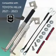 316 Stainless Steel Slow Down Easy Up Tailgate Struts fit Toyota Hilux 2021-2024