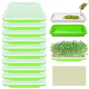 Green Seed Sprouter Tray 10 Pack Soil-Free BPA Free Indoor/Outdoor