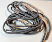 WAXED COTTON ROUND SHOE LACES approx 120cm Dark Grey - 1 Pair of Shoelaces