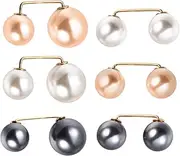 [TINEASUR] Shawl Button Collar Skirt Buttons 6pcs Faux Pearl Brooch Pins Women Safety Pins Fashion Accessory for Daily Party