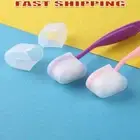 10pcs Plastic Ink Blending Brush Cap Painting Flat Brushes Head Cover Caps