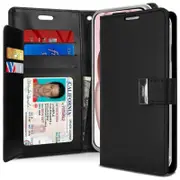 Goospery For Apple iPhone 15 Rich Diary Wallet Flip Case Leather Card Slots Magnetic Cover (Black)