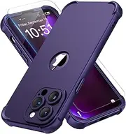 [ORETECH] Designed for iPhone 14 Pro Max Case with [2 x Tempered Glass Screen Protector] [Shockproof Protective] Soft TPU Silicone Phone Case for iPhone 14 Pro Max Case-6.7''Purple