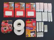 Assorted 3M Command Strips / Scotch Clear Mounting Squares & Foam Poster Tape