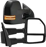 Towing Mirror fit 2015-2018 New F150 Towing Mirrors with Puddle Lights Signal and Turn Signal Lights,Linear arrow light,Heated