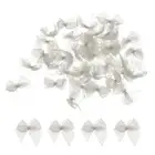 50Pcs Mini Chiffon Ribbon Bow 1" Mini Fabric Satin Craft DIY Light Brown