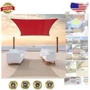 Durable Red UV Block Shade Sail 6' x 12' - Breathable and Waterproof Canopy