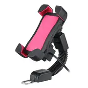 Mobile Phone Houlder Bracket 2.1A USB Charger Motorcycle Mount Charging Chip