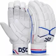 DSC Intense Pro Leather Cricket Batting Gloves for Mens RH White-Orange