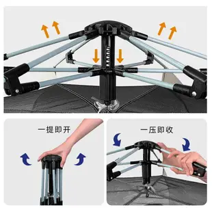 免運 開發票 A3-5人沙灘簡易速開帳篷 戶外野營折疊全自動雙人帳篷手拋帳