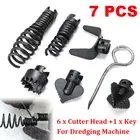 7Pcs 16mm Manganese Steel Drain Cleaner Machine Combination Cutter Head Set