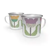 Riley Blake Deisgns Piece & Plenty Enamel Tin Mug by Lori Holt