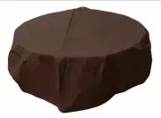 38-in Brown Round Firepit Cover heavy-weight fabric Water-resistant UV protected