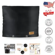 Heavy-Duty Black Backflow Cover, 30"W x 24"H - Insulated for Max Weather Defense