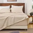 100% French Linen Sheets Queen Size 18-24”Extra Deep Pocket 4-Piece Set Breat...