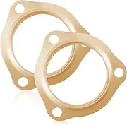 Msyuusr 2 PCS 2.5" Header Gasket Copper Exhaust Gasket, Copper Header Exhaust Collector Gaskets, Header Gasket Compatible with SBC BBC 302 350 454 (2.5")