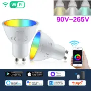 Tuya WiFi Smart LED GU10 Bulbs RGBW C+W White 5W Dimmable Lamps Smart Home Contr