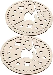 Abaodam 2pcs Wooden Basket Base for Crochet Projects Lightweight Round Bottom with Ballet Girl Design for DIY Knitting Crafts and Home Decor